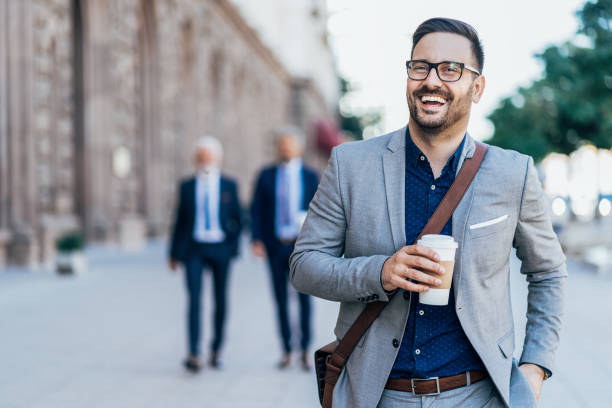 istock Cheerful businessman outdoor 1194491045