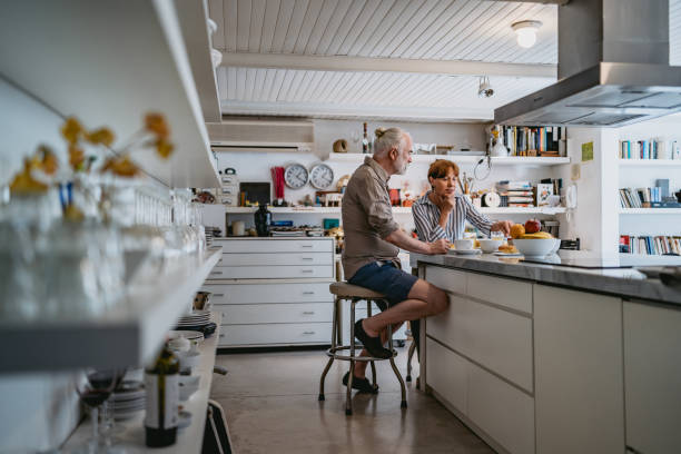 istock Senior couple having breakfast 1194491347