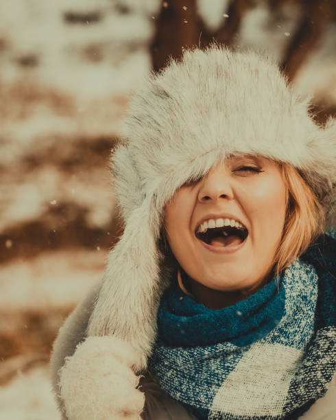 istock Female wearing warm outfit during winter 1194491455