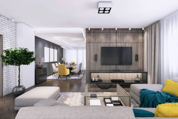 istock Loft apartment living room interior 1194491690