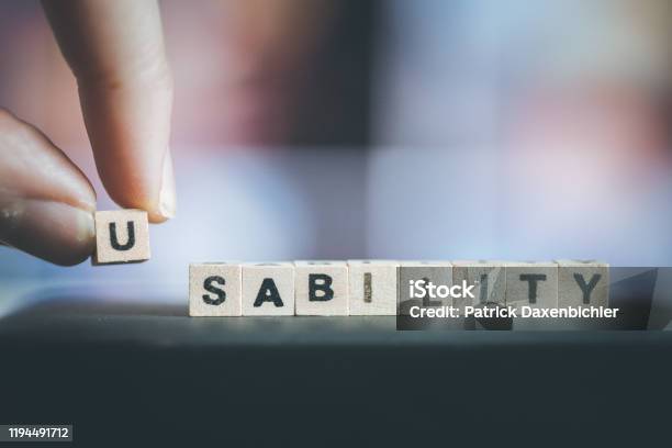 Usability Concept Close Up Picture Of Wood Cubes With The Word Usability Stock Photo - Download Image Now