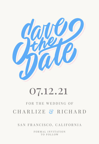 zapisz datę. szablon zaproszenia. - save the date stock illustrations