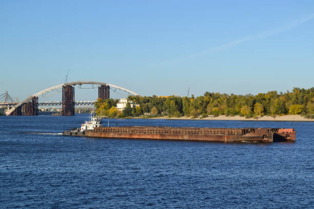 istock Kyiv, Ukraine. Industrial vessel on the river Dnipro. 1194493287