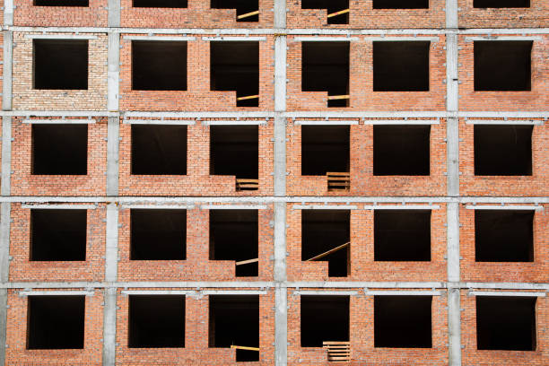 istock Part of the house under brick construction. Building concept 1194497094