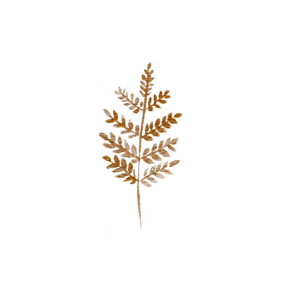 istock Watercolor hand drawn golden branch. For postcard, label, sticker, bag,  packing. 1194499778