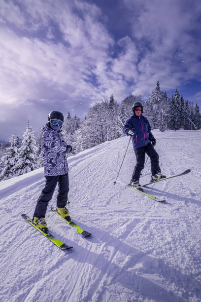 istock Happy father ans son are skiing and having fun 1194499912