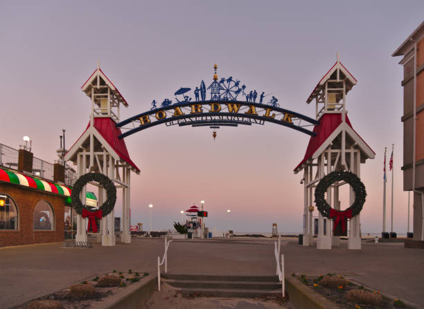 Ocean City Boardwalk Gateway at Dusk