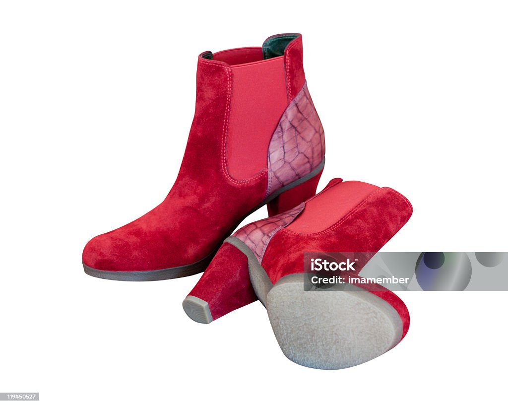 Paar weiblich-Süd Rot Schuhe, isoliert auf weißem Hintergrund - Lizenzfrei Begehren Stock-Foto