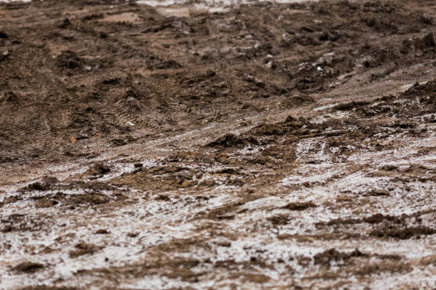 istock dirty mud road background at winter with selective focus and blur 1194508836