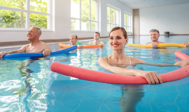 istock Patients during remobilization in a health center doing aquarobics 1194509927