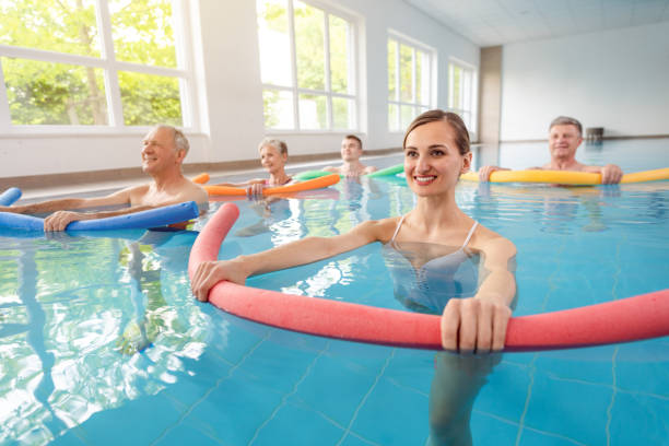 istock Patients during remobilization in a health center doing aquarobics 1194509961