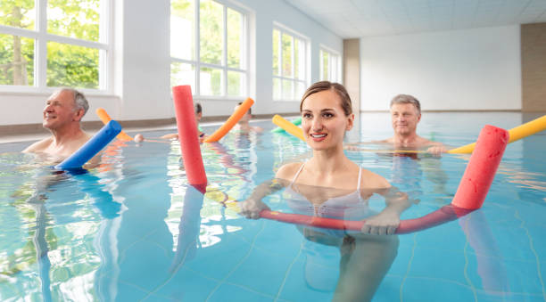 istock Patients during remobilization in a health center doing aquarobics 1194510063
