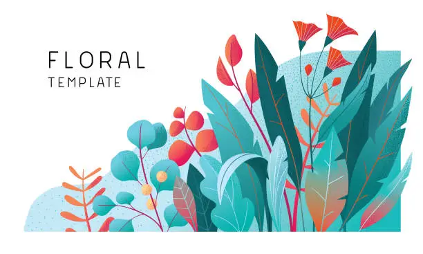 Vector illustration of Floral banner template