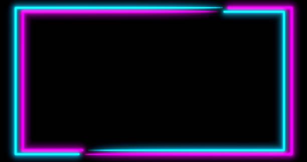 istock Neon background with LED frame screens. Fluorescent abstract blue, purple color. . 3D illustration 1194515327