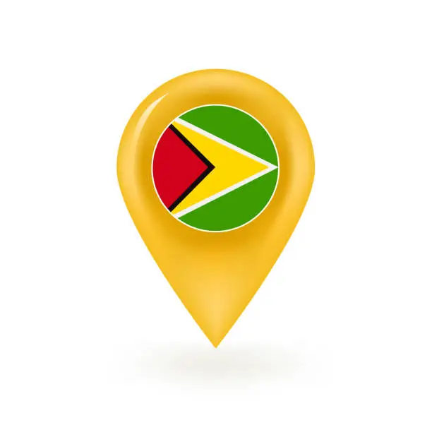 Vector illustration of Guyana Map Pin Icon