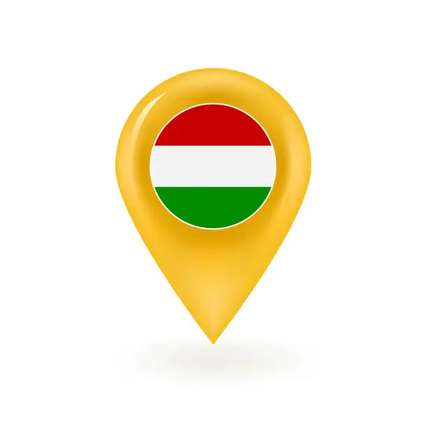 Vector illustration of Hungary Map Pin Icon