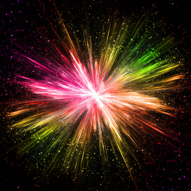 istock Rainbow colored explosion of vivid powders, on black background 1194518090