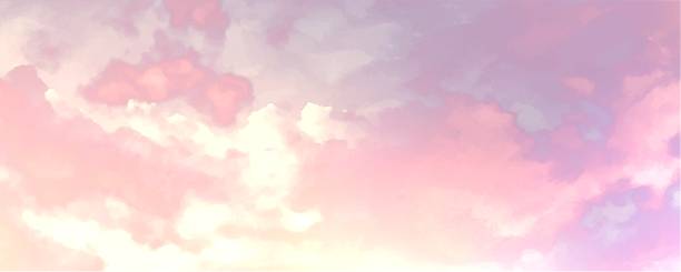 istock Beatiful Sky with Clouds Artistic Background. Craft Painting Landscape Design 1194519660
