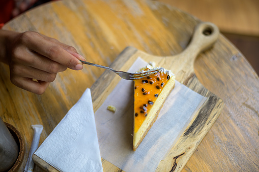 Orange passion fruit cheesecake