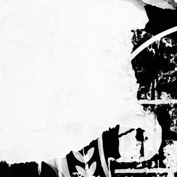 istock Blank white black old ripped torn paper crumpled creased posters grunge textures backdrop backgrounds placard 1194523926