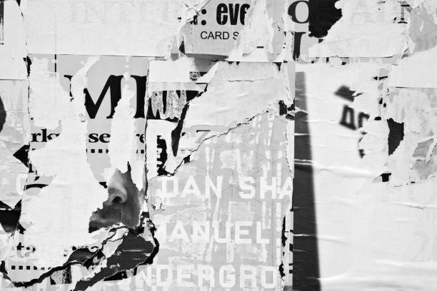 istock Blank white black old ripped torn paper crumpled creased posters grunge textures backdrop backgrounds placard 1194524088