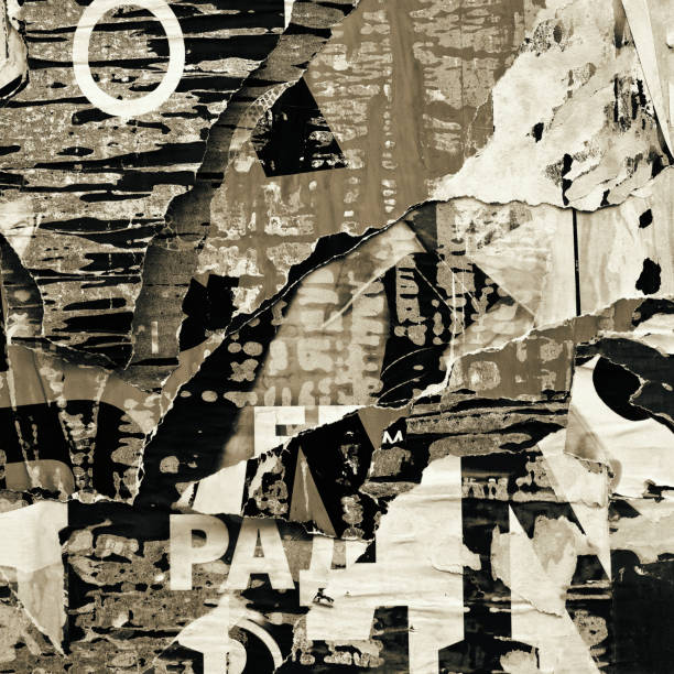 istock Blank old ripped torn crumpled creased posters grunge textures backdrop background frame / Empty space for text 1194524176