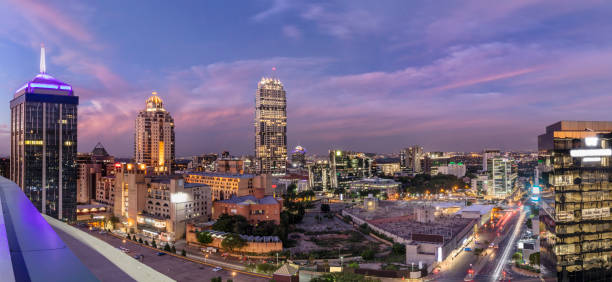 istock Sandton City centre at sunset with Nelson Mandela Square 1194525522