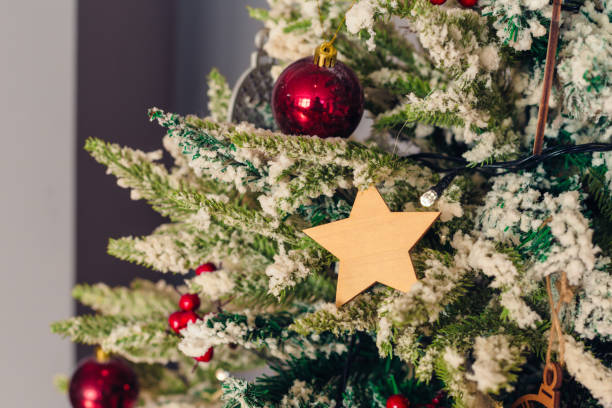 istock Christmas and New Year decorations with lights. Concept and background. 1194525993