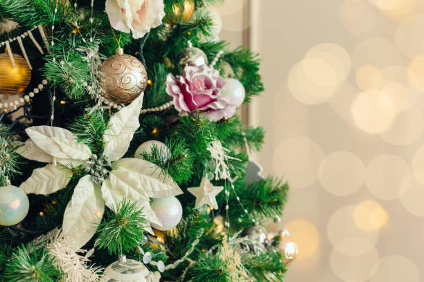 istock Christmas and New Year decorations with lights. Concept and background. 1194526054