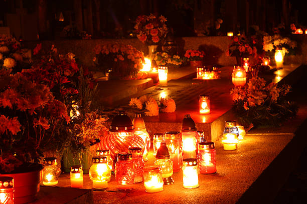 istock Red and yellow candles burning 119452854