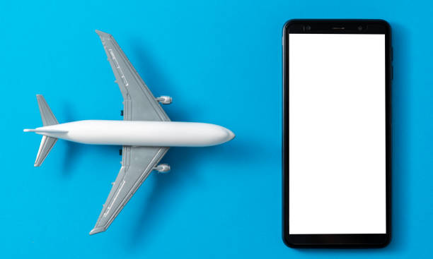 istock Toy airplane and smartphone mock up 1194528555