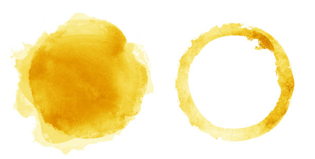 Two watercolor circles on white as background
