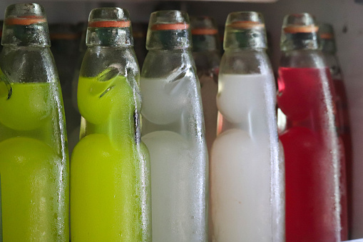 Multiple Color Flavor Indian Goli Soda Banta Bunta Soda in Glass Bottles