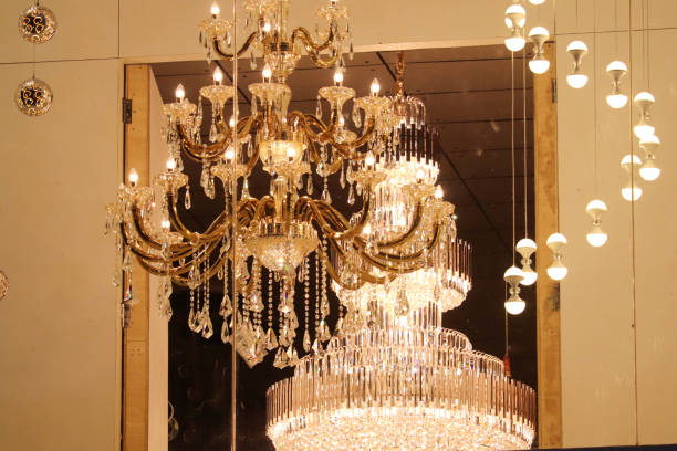 istock Beautiful Chandeliers Hanging on Roof 1194532304