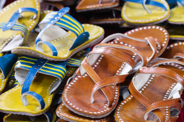 istock Colorful Handcrafted Designer Leather Slipper 1194534098