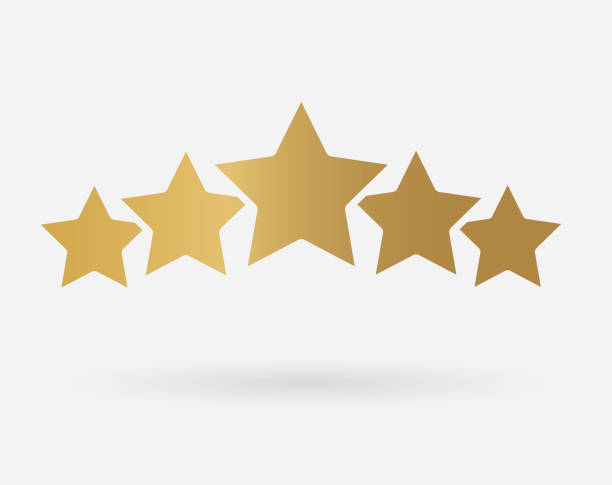five star rating icon five star rating icon- vector illustration gold ira reviews stock illustrations