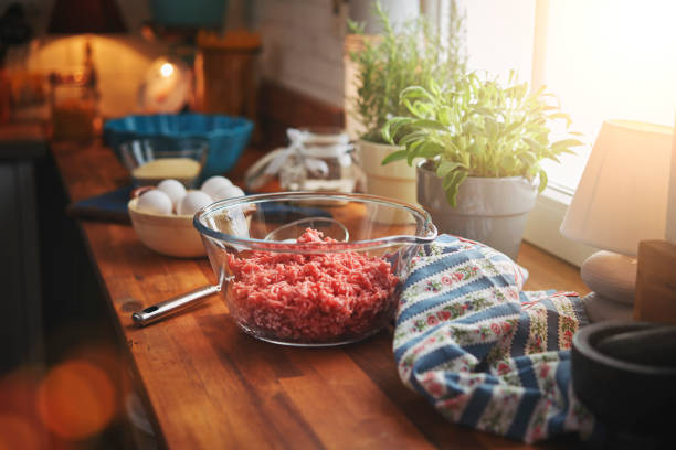make beef mincer and meat grinder in home environment,