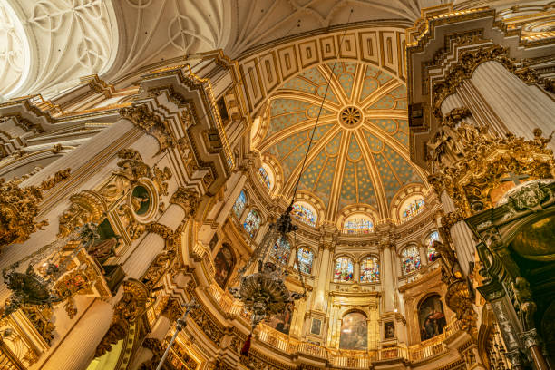 istock Magnificent golden dome inside the Granada Cathedral in Spain. 1194535629