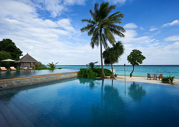 istock swimming pool in beach resorts 119454216