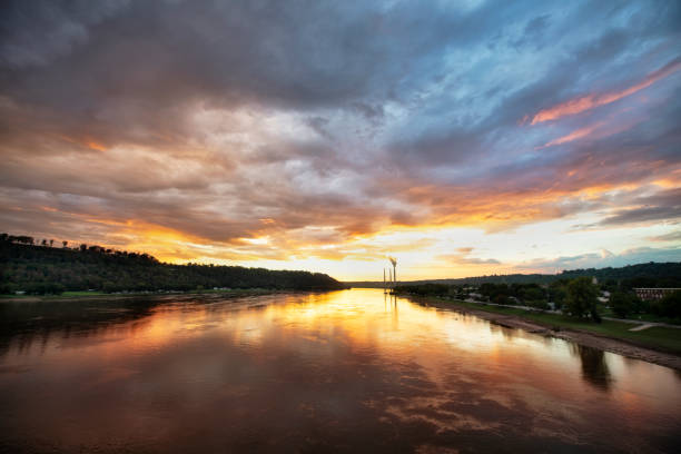 Dusk on the Ohio River at Madison, Indiana