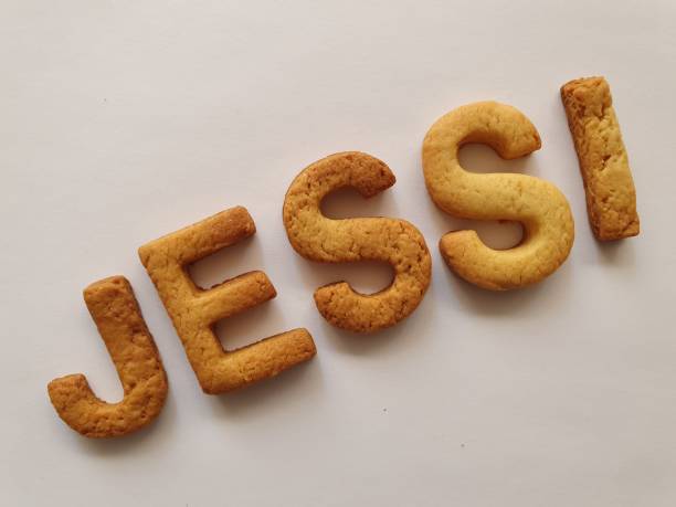 istock baked cookie letters forming the name Jessi 1194550020