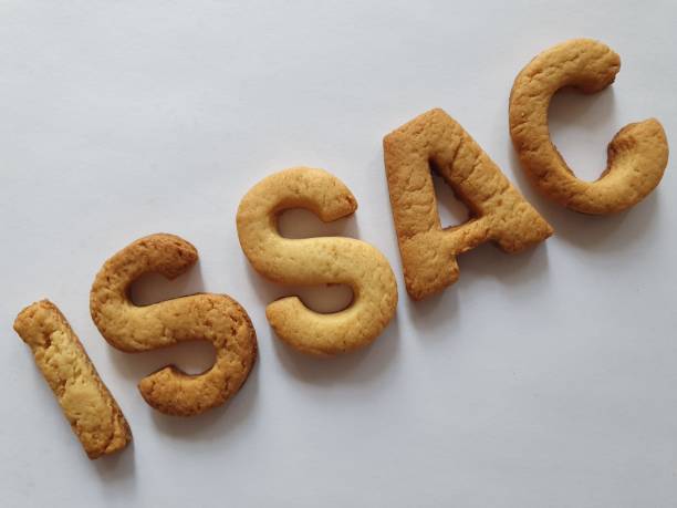istock baked cookie letters forming the name Isaac 1194550174