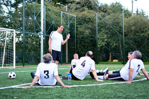 istock Talk between teammates before a soccer match 1194550671