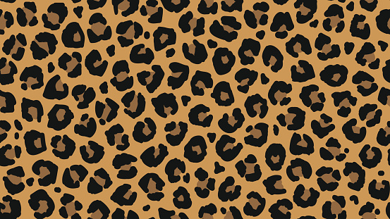 Seamless leopard fur pattern. Fashionable wild leopard print background. Modern panther animal fabric textile print design. Stylish vector color illustration