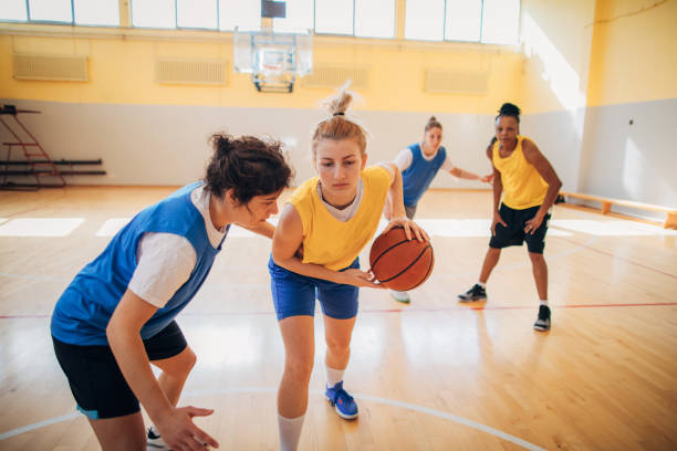 istock Basketball team practicing on basketball court 1194556669