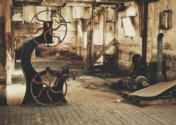A 19th century ban saw in an abandoned saw mill.