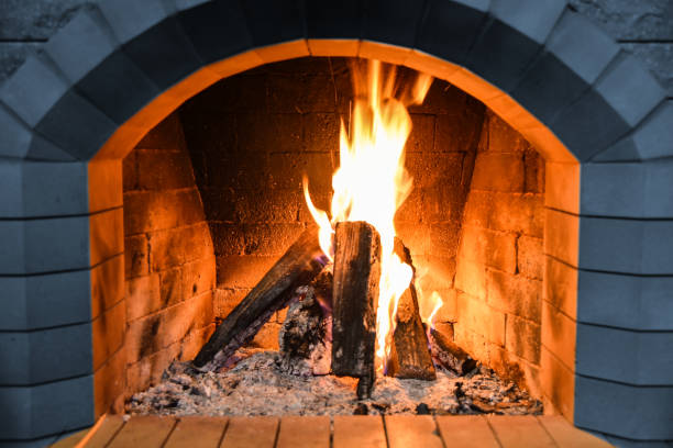 istock Burning firewood in a fireplace 1194557400