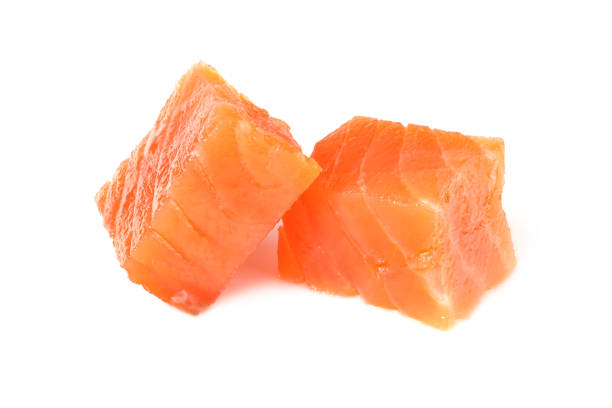 istock Red fish. Raw salmon fillet isolate on white background 1194557531