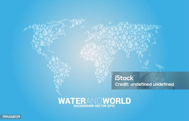 Waterdrops Map Vector Water Drop Shaped World Map Stock Illustration - Download Image ...