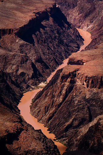 Grand Canyon south rim above Colorado River bends – Arizona, USA